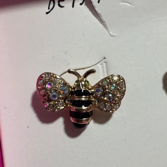 Betsey Johnson Gold and Silver Bee Stud Earrings - Picture 4 of 6